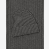 Napoli (dark grey) - 100% cashmere ribbed scarf (unisex)- Leather Gloves Online - Luxury Italian Scarf - 4