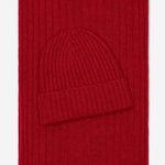 Napoli (red) - 100% cashmere ribbed scarf (unisex)- Leather Gloves Online - Luxury Italian Scarf - 4