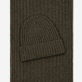 Napoli (dark green) - 100% cashmere ribbed scarf (unisex)- Leather Gloves Online - Luxury Italian Scarf - 4