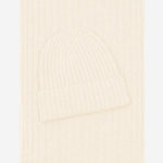 Napoli (cream) - 100% cashmere ribbed scarf (unisex)- Leather Gloves Online - Luxury Italian Scarf - 4