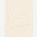 Napoli (cream) - 100% cashmere ribbed scarf (unisex)- Leather Gloves Online - Luxury Italian Scarf - 4