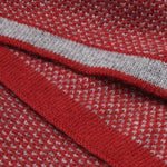 Riccardo (red & grey) - 100% cashmere scarf with pattern - Leather Gloves Online - Luxury Italian Scarf - 4