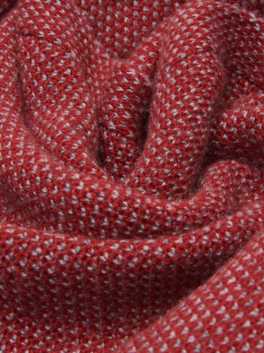 Riccardo (red & grey) - 100% cashmere scarf with pattern - Leather Gloves Online - Luxury Italian Scarf - 5