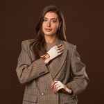 Daniella (cognac) - Hand-sewn Italian crochet driving gloves from lambskin leather- Leather Gloves Online - Luxury Leather Gloves - 6