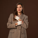 Daniella (cognac) - Hand-sewn Italian crochet driving gloves from lambskin leather- Leather Gloves Online - Luxury Leather Gloves - 10