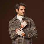 Dario (cognac) - Hand-sewn Italian crochet driving gloves from lambskin leather - Leather Gloves Online - Luxury Leather Gloves - 4
