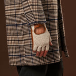 Dario (cognac) - Hand-sewn Italian crochet driving gloves from lambskin leather - Leather Gloves Online - Luxury Leather Gloves - 8