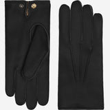 LUXURY MEN'S RABBIT FUR-LINED AMERICAN DEERSKIN GLOVES - Black - Made in Italy - Premium Leather Gloves - Leather Gloves Online - 1