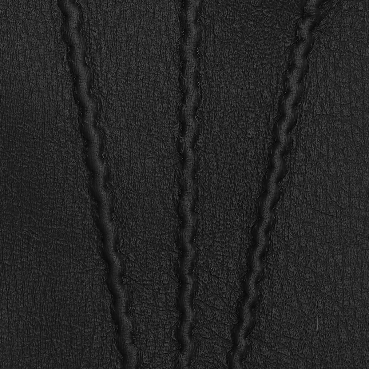 LUXURY MEN'S RABBIT FUR-LINED AMERICAN DEERSKIN GLOVES - Black - Made in Italy - Premium Leather Gloves - Leather Gloves Online - 4