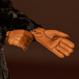 Donatella (brown) – Luxurious Italian peccary leather gloves with cashmere lining - Leather Gloves Online - Luxury Leather Gloves - 7