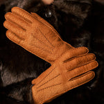 Donatella (brown) – Luxurious Italian peccary leather gloves with cashmere lining - Leather Gloves Online - Luxury Leather Gloves - 9
