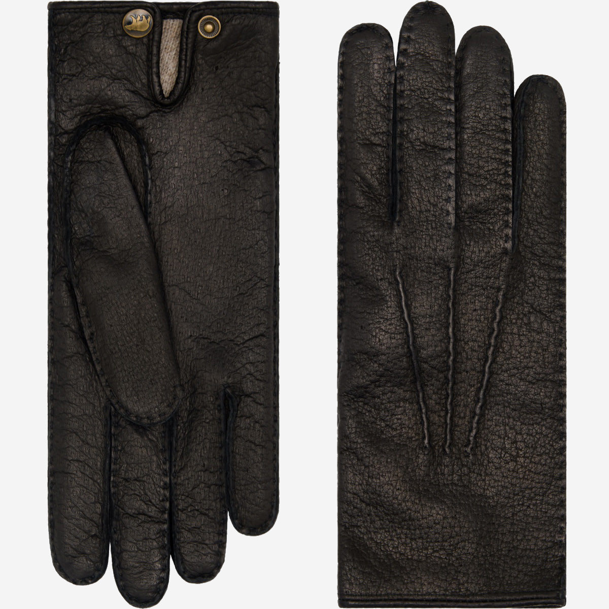 Donatella (black) – Luxurious Italian peccary leather gloves with cashmere lining - Leather Gloves Online - Luxury Leather Gloves - 1