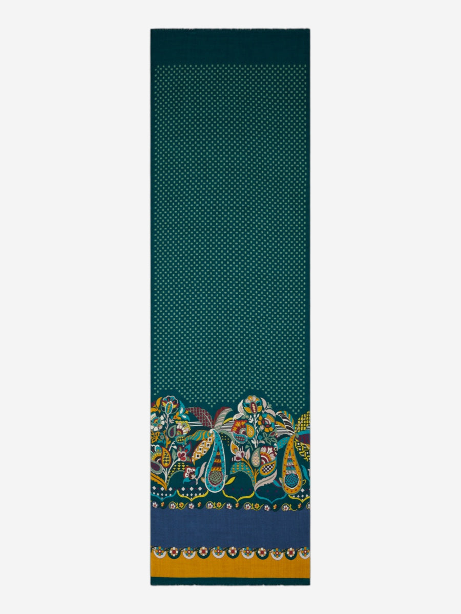Edoardo (dark green) - soft and lightweight Italian scarf from 100% wool - Leather Gloves Online - Luxury Italian Scarf - 3