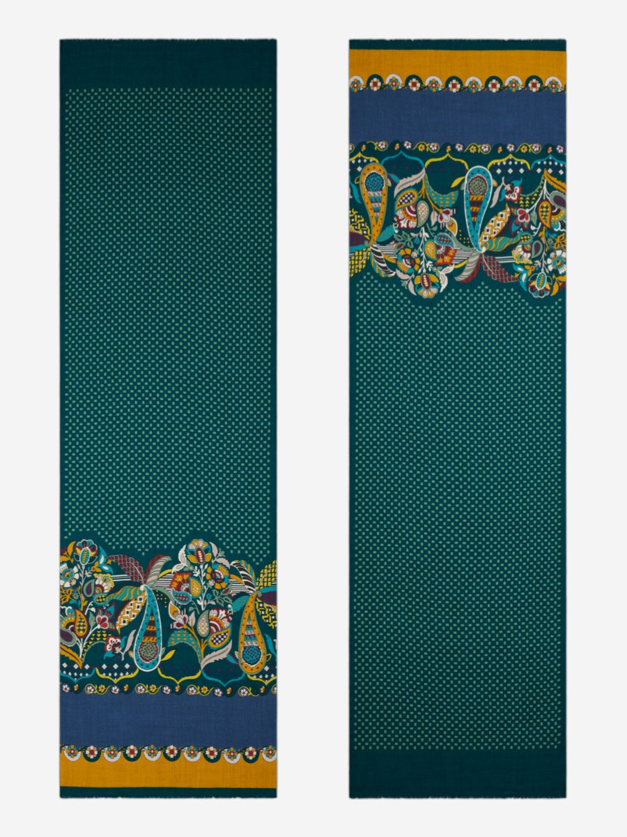Edoardo (dark green) - soft and lightweight Italian scarf from 100% wool - Leather Gloves Online - Luxury Italian Scarf - 4