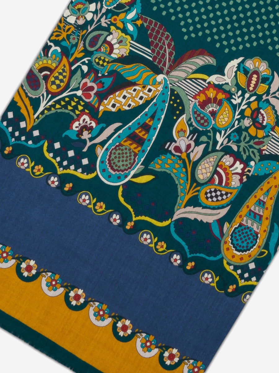 Edoardo (dark green) - soft and lightweight Italian scarf from 100% wool - Leather Gloves Online - Luxury Italian Scarf - 5