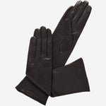 Elena (black) - Italian silk lined 6-button length leather opera gloves - Leather Gloves Online - Luxury Leather Gloves - 1