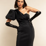 Elena (black) - Italian silk lined 12-button length leather opera gloves - Leather Gloves Online - Luxury Leather Gloves - 3