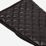 Emilia (black) - classic Italian lambskin leather gloves with cashmere lining and checkered pattern - Leather Gloves Online - Luxury Leather Gloves - 4