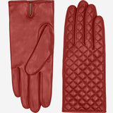Emilia (red) - classic Italian lambskin leather gloves with cashmere lining and checkered pattern - Leather Gloves Online - Luxury Leather Gloves - 2