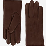 Evelyn (brown) - Goatskin leather gloves with soft lambswool lining and touchscreen feature