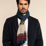 Edoardo (blue) - soft and lightweight Italian scarf from 100% wool - Leather Gloves Online - Luxury Italian Scarf - 2