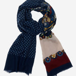 Edoardo (blue) - soft and lightweight Italian scarf from 100% wool - Leather Gloves Online - Luxury Italian Scarf - 1