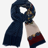 Edoardo (blue) - soft and lightweight Italian scarf from 100% wool - Leather Gloves Online - Luxury Italian Scarf - 1