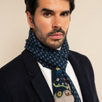 Edoardo (blue) - soft and lightweight Italian scarf from 100% wool - Leather Gloves Online - Luxury Italian Scarf - 8