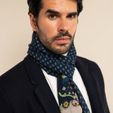 Edoardo (blue) - soft and lightweight Italian scarf from 100% wool - Leather Gloves Online - Luxury Italian Scarf - 8