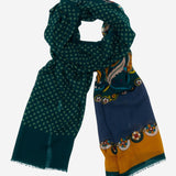 Edoardo (dark green) - soft and lightweight Italian scarf from 100% wool - Leather Gloves Online - Luxury Italian Scarf - 1