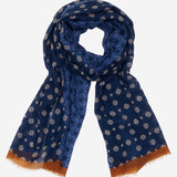 Andrea (blue) - soft and lightweight Italian scarf from 100% wool - Leather Gloves Online - 1