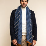 Andrea (blue) - soft and lightweight Italian scarf from 100% wool - Leather Gloves Online - 7
