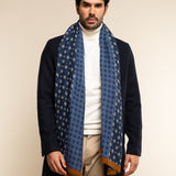 Andrea (blue) - soft and lightweight Italian scarf from 100% wool - Leather Gloves Online - 7