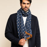 Andrea (blue) - soft and lightweight Italian scarf from 100% wool - Leather Gloves Online - 9