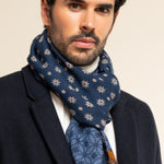 Andrea (blue) - soft and lightweight Italian scarf from 100% wool - Leather Gloves Online - 10