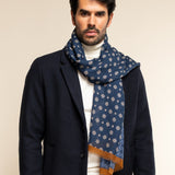 Andrea (blue) - soft and lightweight Italian scarf from 100% wool - Leather Gloves Online - 11