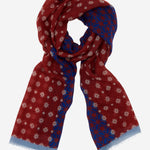 Andrea (red/blue) - soft and lightweight Italian scarf from 100% wool - Leather Gloves Online - 1