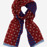 Andrea (red/blue) - soft and lightweight Italian scarf from 100% wool - Leather Gloves Online - 1