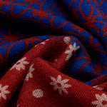 Andrea (red/blue) - soft and lightweight Italian scarf from 100% wool - Leather Gloves Online - 5