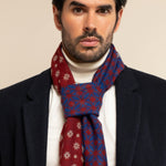 Andrea (red/blue) - soft and lightweight Italian scarf from 100% wool - Leather Gloves Online - 10