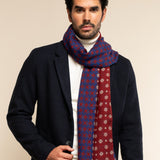Andrea (red/blue) - soft and lightweight Italian scarf from 100% wool - Leather Gloves Online - 7