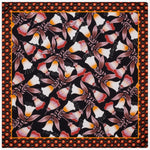 Bruna (black/orange)- soft and lightweight Italian foulard from pure silk - Leather Gloves Online - Luxury Silk Scarf - 2