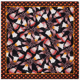 Bruna (black/orange)- soft and lightweight Italian foulard from pure silk - Leather Gloves Online - Luxury Silk Scarf - 2
