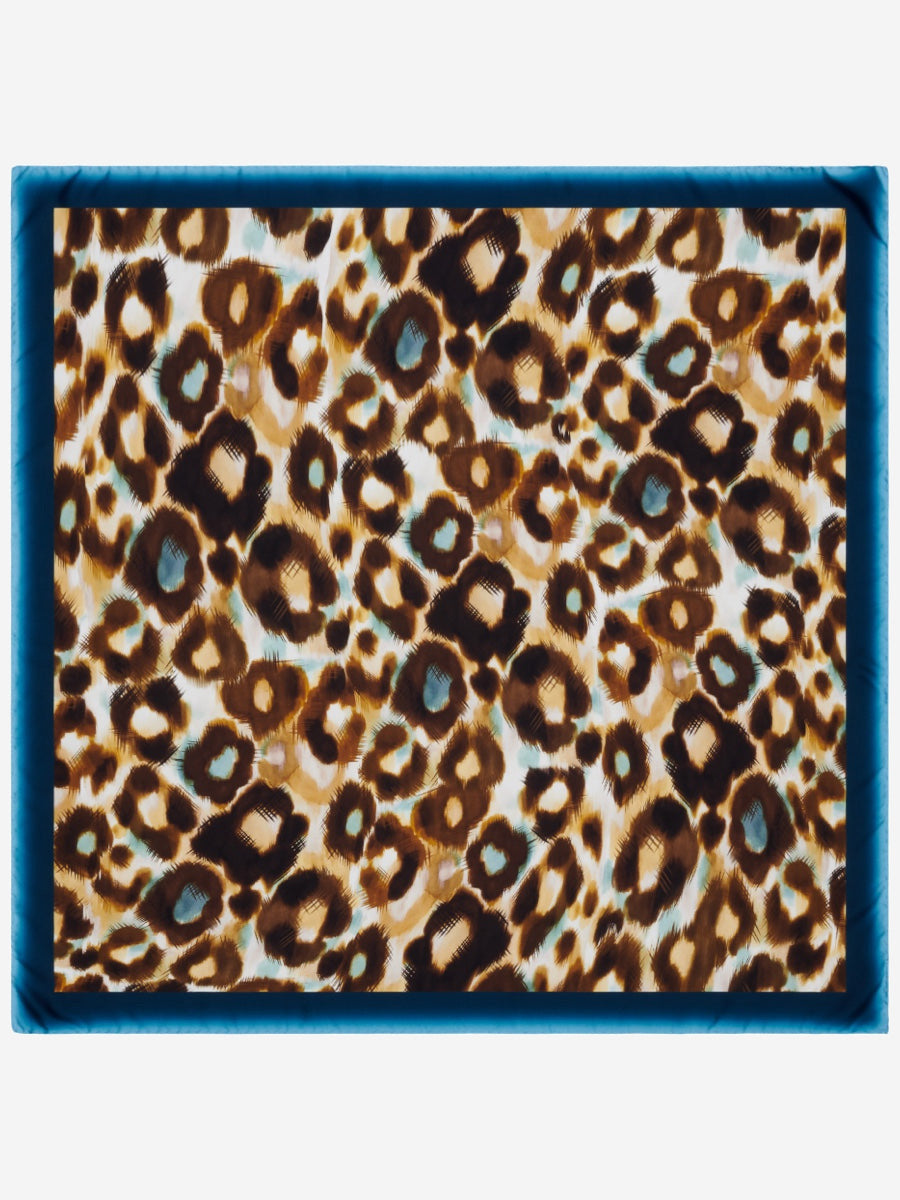 Bruna (blue)- soft and lightweight Italian foulard from pure silk - Leather Gloves Online - Luxury Silk Scarf - 2