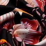 Bruna (black/orange)- soft and lightweight Italian foulard from pure silk - Leather Gloves Online - Luxury Silk Scarf - 4
