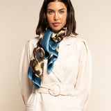 Bruna (blue)- soft and lightweight Italian foulard from pure silk - Leather Gloves Online - Luxury Silk Scarf - 6