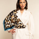Bruna (blue)- soft and lightweight Italian foulard from pure silk - Leather Gloves Online - Luxury Silk Scarf - 7