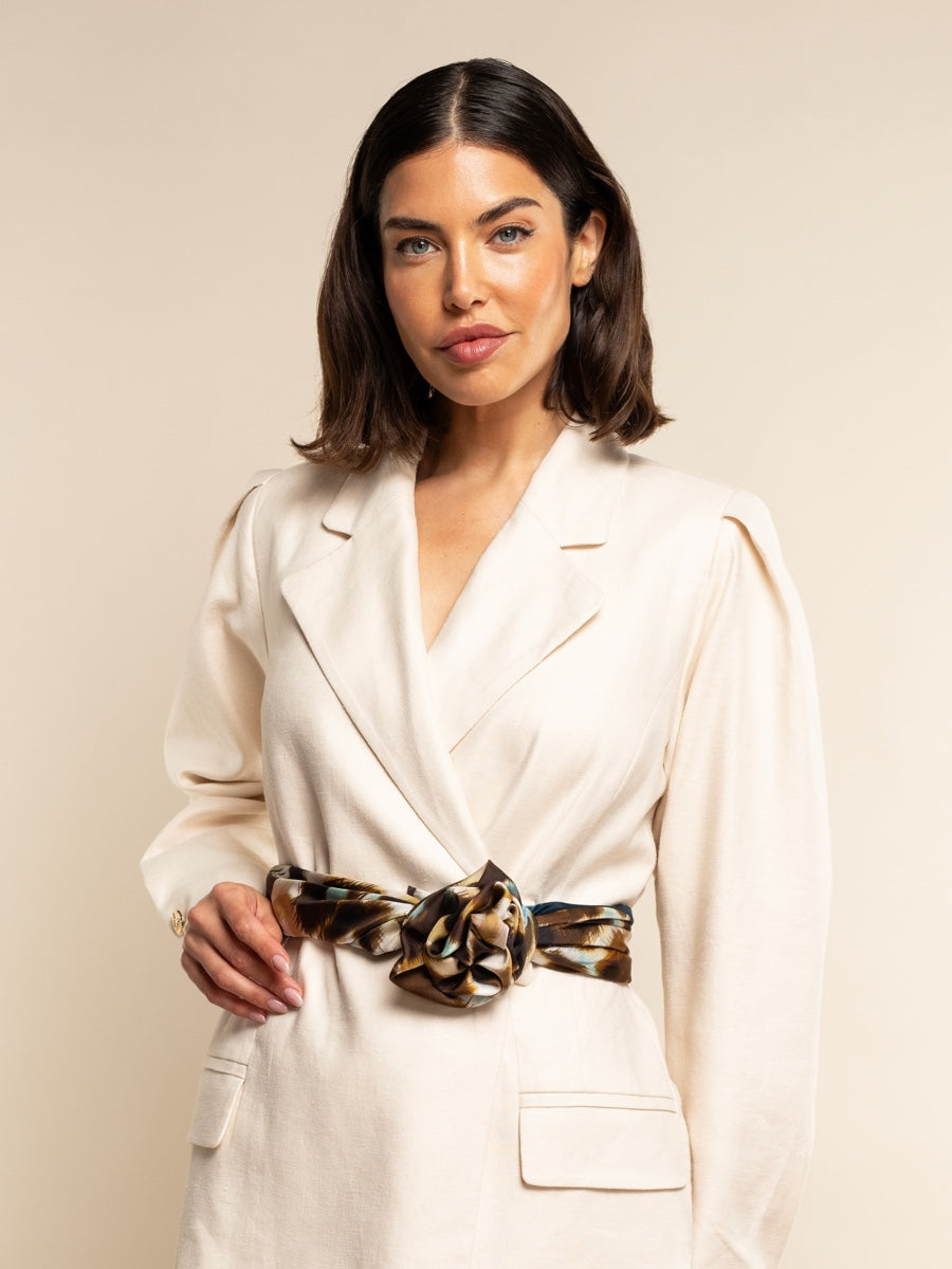 Bruna (blue)- soft and lightweight Italian foulard from pure silk - Leather Gloves Online - Luxury Silk Scarf - 8