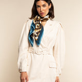 Bruna (blue)- soft and lightweight Italian foulard from pure silk - Leather Gloves Online - Luxury Silk Scarf - 9