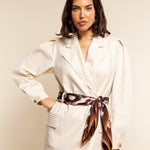 Bruna (brown/orange)- soft and lightweight Italian foulard from pure silk - Leather Gloves Online - Luxury Silk Scarf - 6